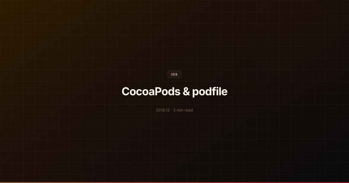 CocoaPods & podfile